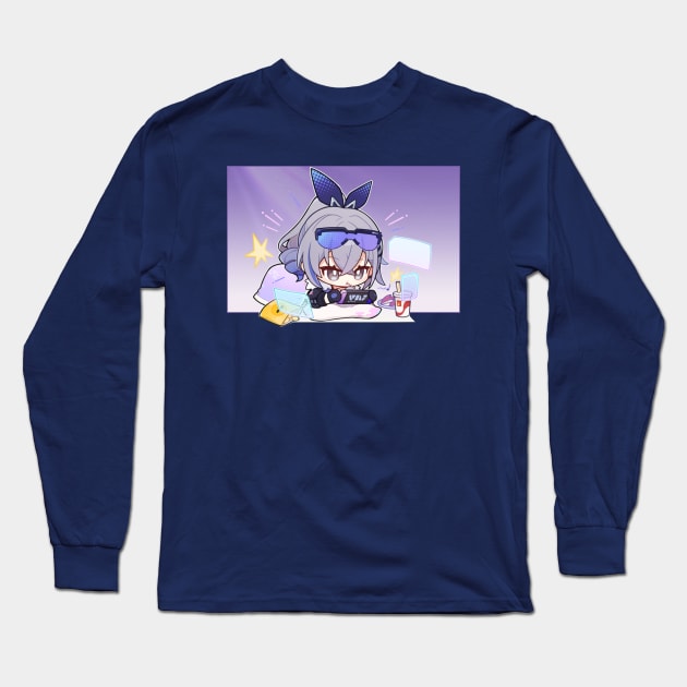 Honkai Star Rail Chibi Silver Wolf Gaming Long Sleeve T-Shirt by HoyoStan